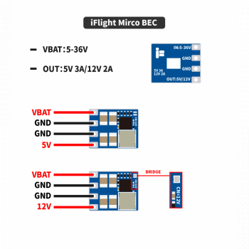 Płytka Bec IFLight Micro BEC 2-8S 5V / 12V